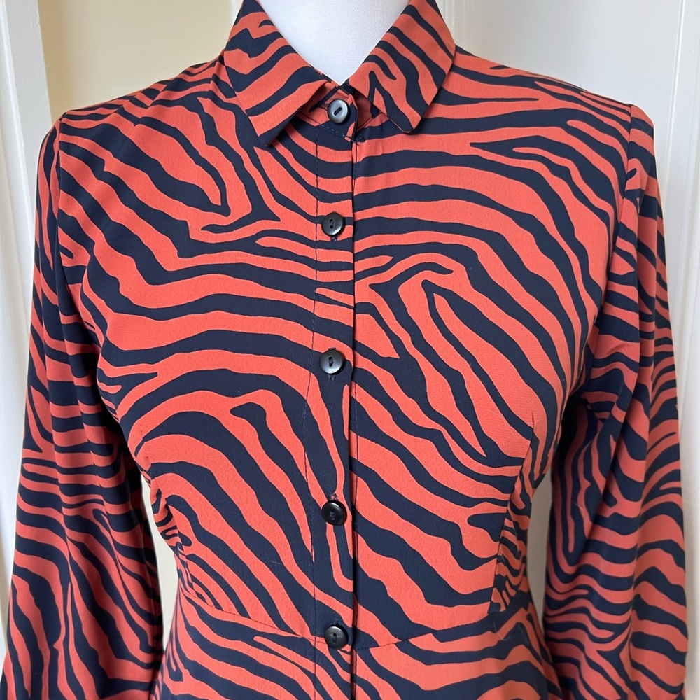 Tiger Print Button-Down Maxi Dress